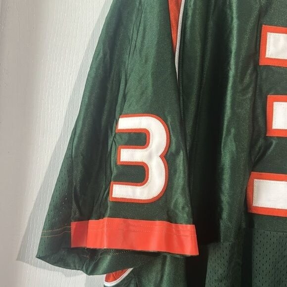 Nike Miami Hurricanes Green & Orange Football Jersey #3 XXL Length +2 - Picture 6 of 8